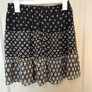 LOFT  Patchwork Tiered Pull on Skirt (small)